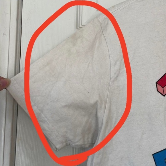 Teddy Fresh merch white crew neck teddy t shirt short sleeve sz S cotton stained - Picture 9 of 16